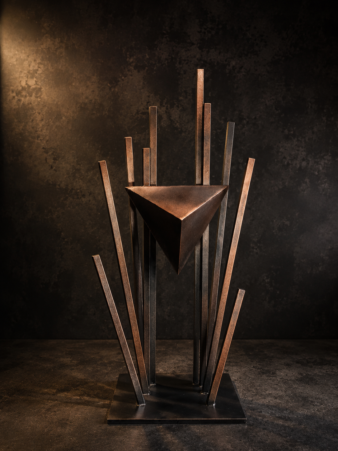 Handcrafted geometric steel sculpture by Alexandrou Custom Works